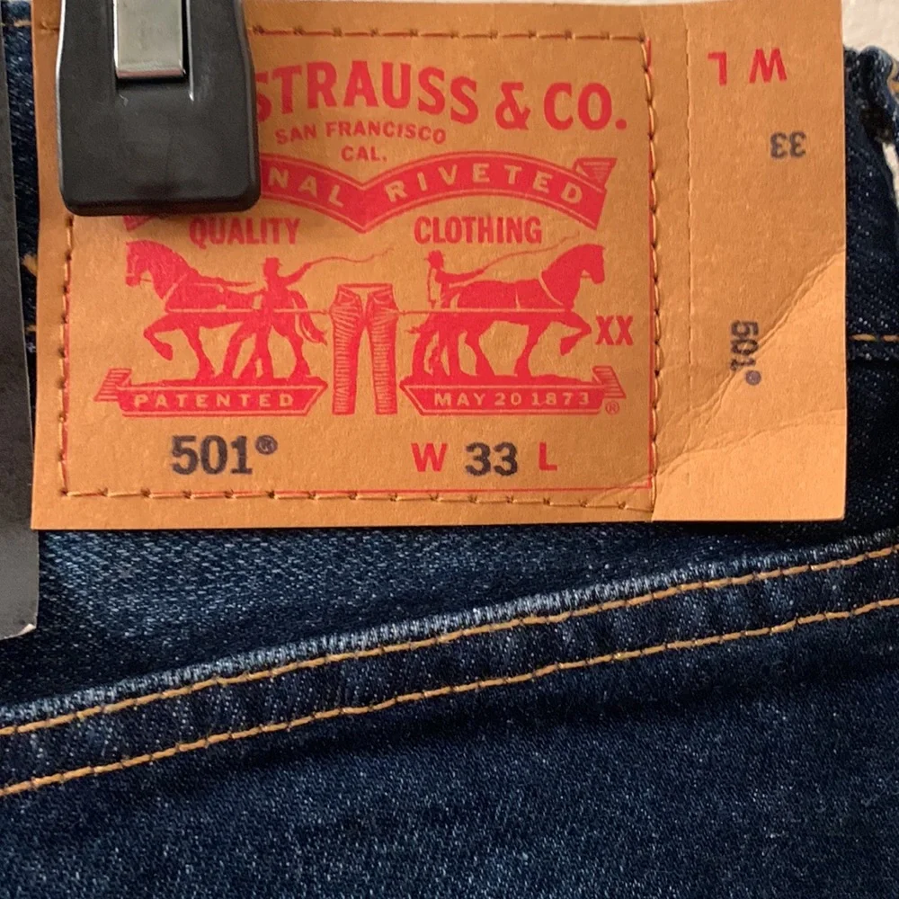 NWT Levi's 501 Original Fit Cut Off Denim Shorts 33 Medium-Dark Wash Jorts